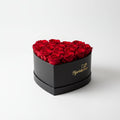 Hjerteboks med 17 røde roser
